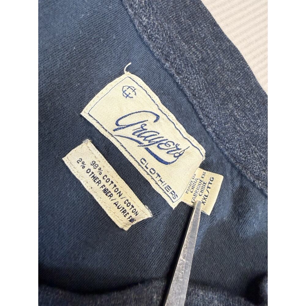 Grayers Henley Shirt Mens XXL Blue Long Sleeve Cotton Casual Button Front - Picture 6 of 7